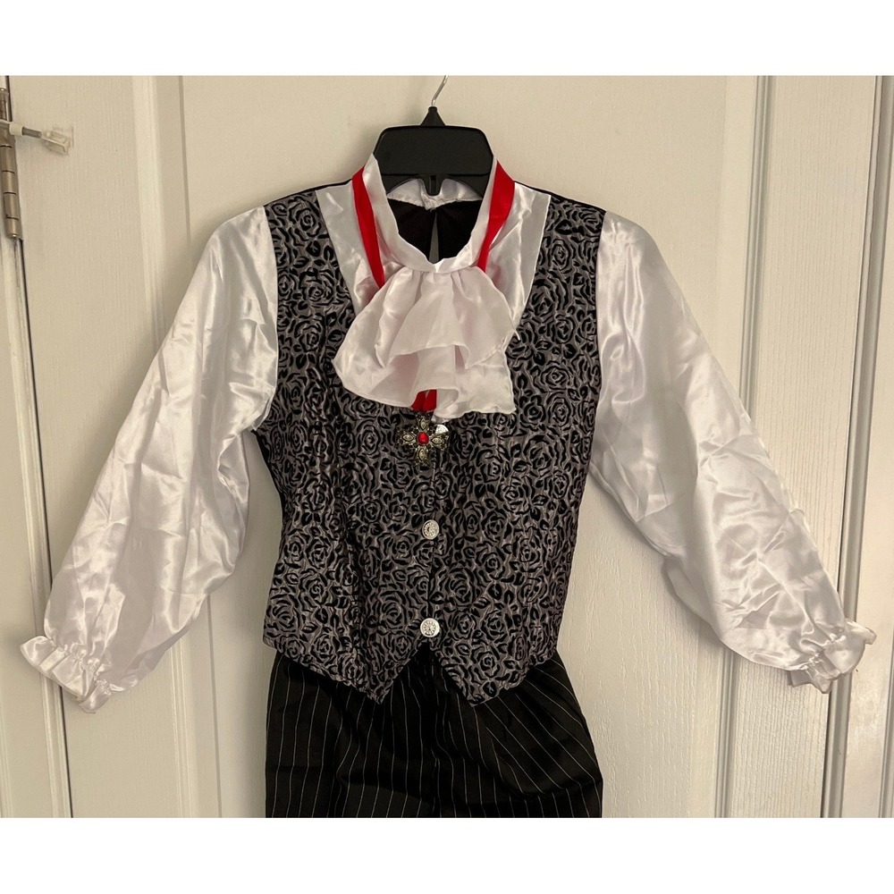 Spirit Halloween Boys Vampire Costume M 7-10 Gothic Victorian Vest Pants Cravat - Picture 3 of 9